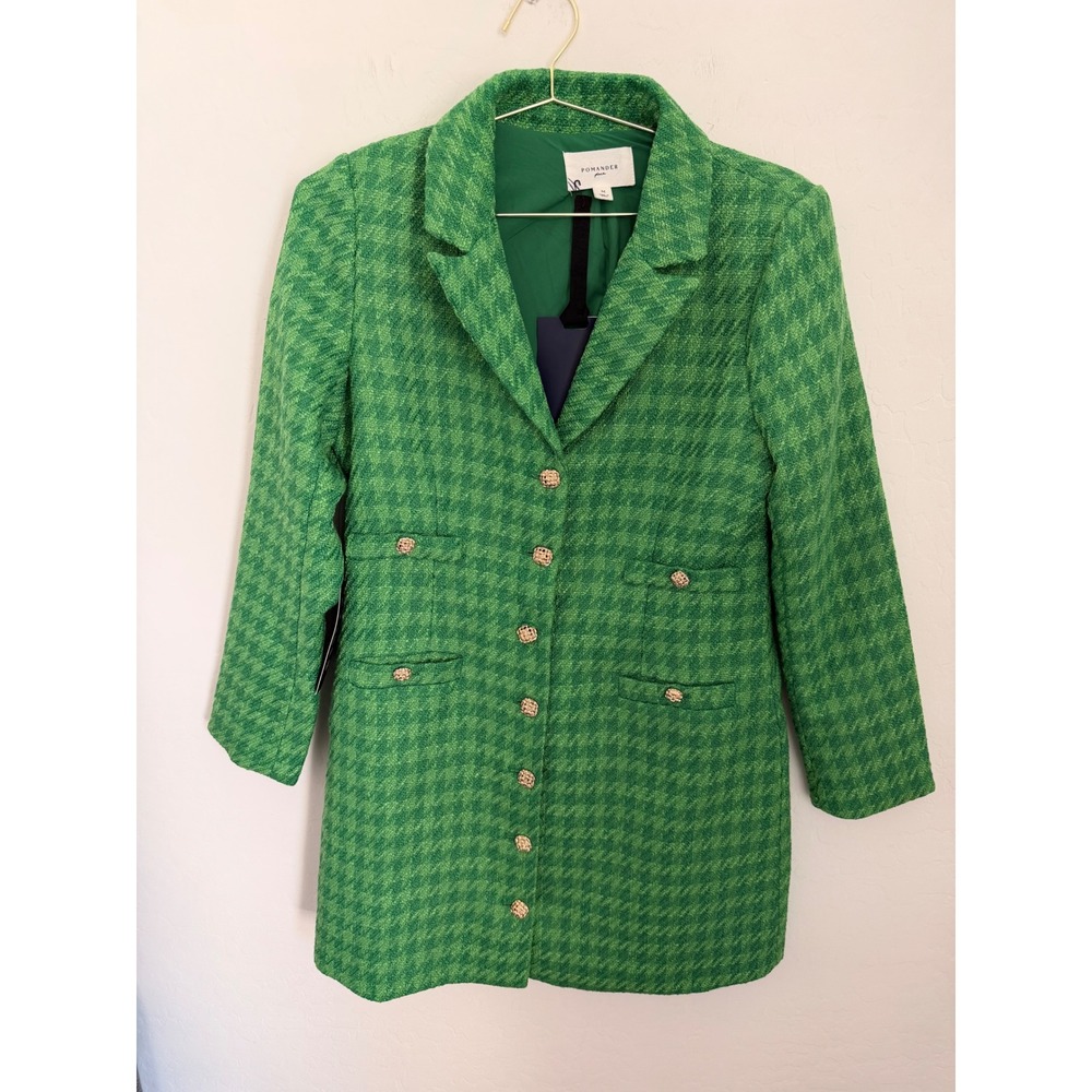 TUCKERNUCK Pomander Place Emerald Tweed Stacie Dress Houndstooth Blazer Mini M